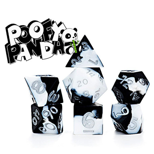 Gate Keeper Games Anti-Stress 7-Set Dice: Poofy Panda