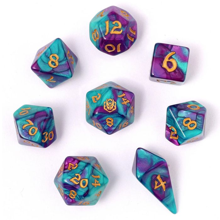 Hymgho Premium Gaming Wyrmforged Frostbloom 8 Set Dice