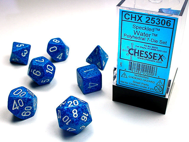 Chessex 7-Die set - Speckled - Water