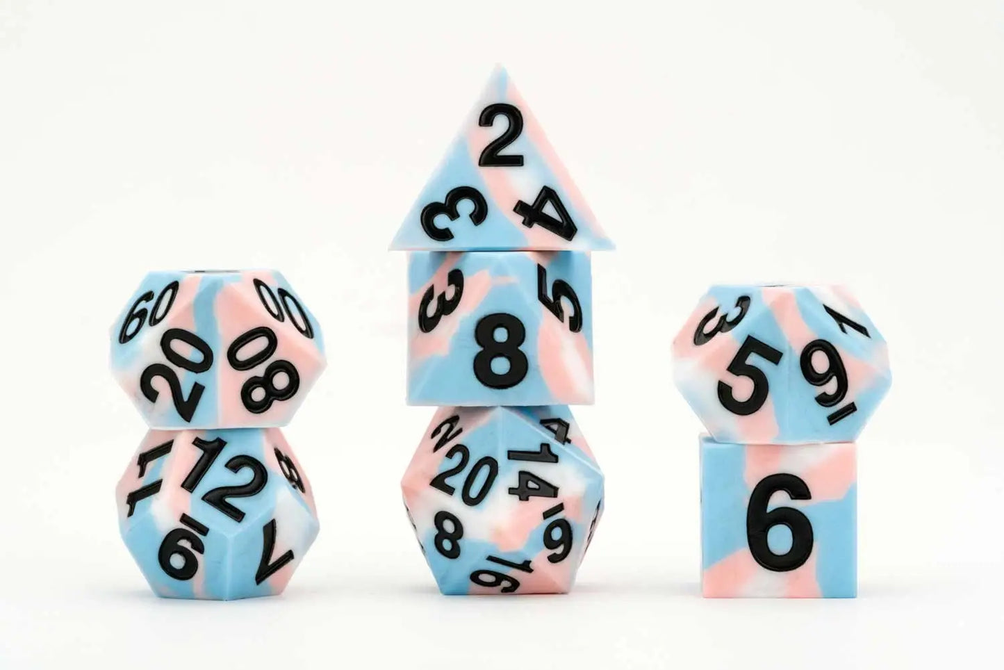 Fanroll Sharp Edge Silicone Rubber Dice Set: GAYMERS PRIDE