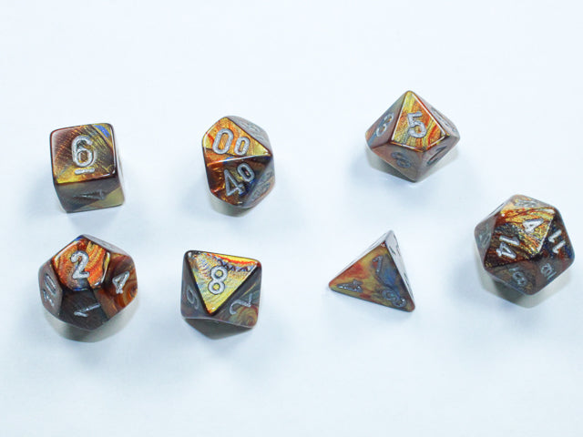 Chessex MINI 7-Die Set - Lustrous - Gold/Silver