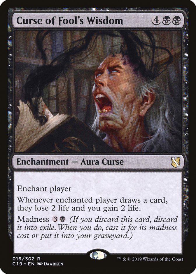 you lose the game cards mtg Curse of Fool's Wisdom [Commander 2019] – Mothership ATX