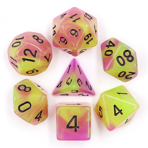 HD Dice: Glow in the Dark Polyhedral Set Green/Purple