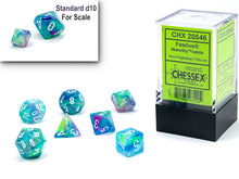 Chessex MINI 7-Die Set - Festive - Waterlily/White