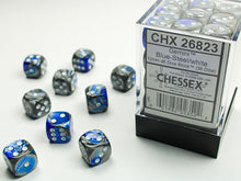 Chessex 12mm D6 Dice - Gemini - Black-Steel/White