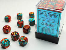 Chessex 12MM D6 Dice - Gemini - Red-Teal/Gold