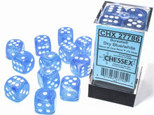 Chessex 16MM D6 Dice - Borealis Luminary - Sky Blue/White