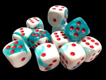 Chessex 16MM D6 Dice - Gemini - Teal-White/Red