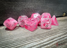 Chessex 7-Die Set - Ghostly Glow - Pink/Silver