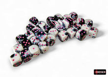 Chessex 12mm D6 Dice - Gemini - Black-White/Pink
