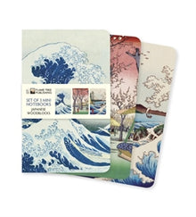 Flame Tree Publishing Japanese Woodblocks Set of 3 Mini Notebooks