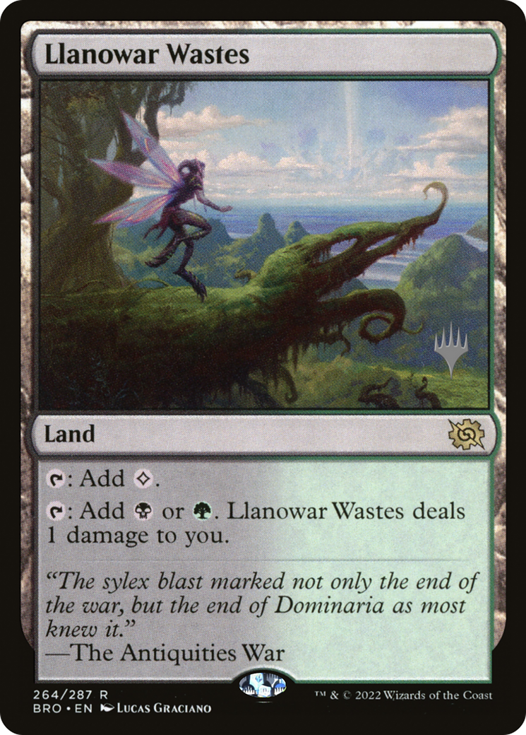 Llanowar Wastes (Promo Pack) [The Brothers' War Promos]
