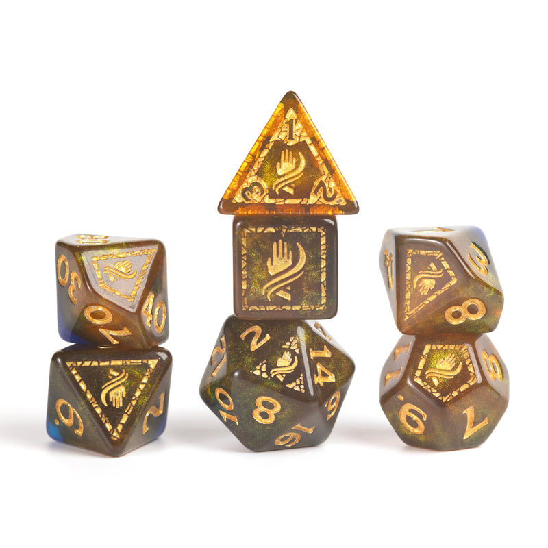 Sirius Dice D&D Dungeons & Dragons: Adventure Dice - Monk Blue/Gold