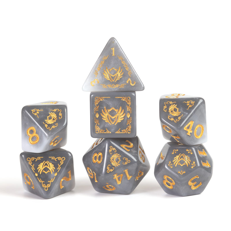 Sirius Dice D&D Dungeons & Dragons: Adventure Dice - Paladin White/Grey