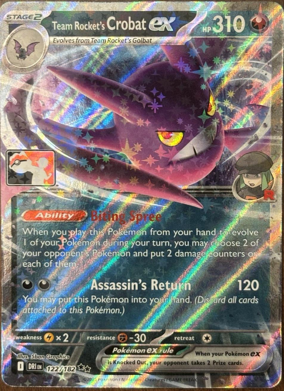 Team Rocket's Crobat ex (122/182) [Prize Pack Series Cards]