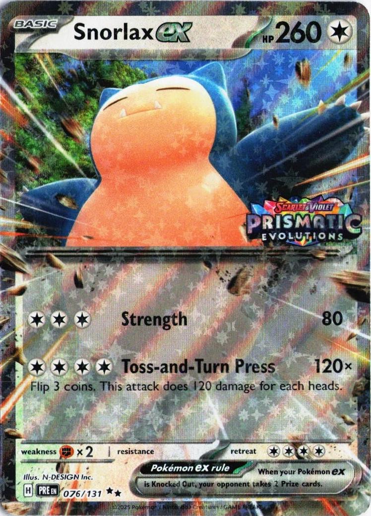Snorlax ex (076/131) (Prismatic Evolution Stamped) [Miscellaneous Cards]