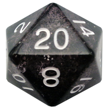 Metallic Dice Games - 35mm Mega Acrylic d20 Dice - Ethereal Black