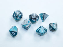 Chessex MINI 7-Die Set - Gemini - Steel-Teal/White