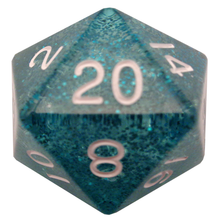 Metallic Dice Games - 35mm Mega Acrylic d20 Dice - Ethereal Light Blue