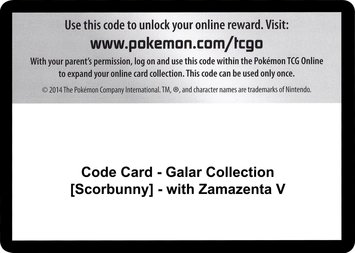 Image for Code Card - Galar Collection [Scorbunny] - with Zamazenta V - Pokemon