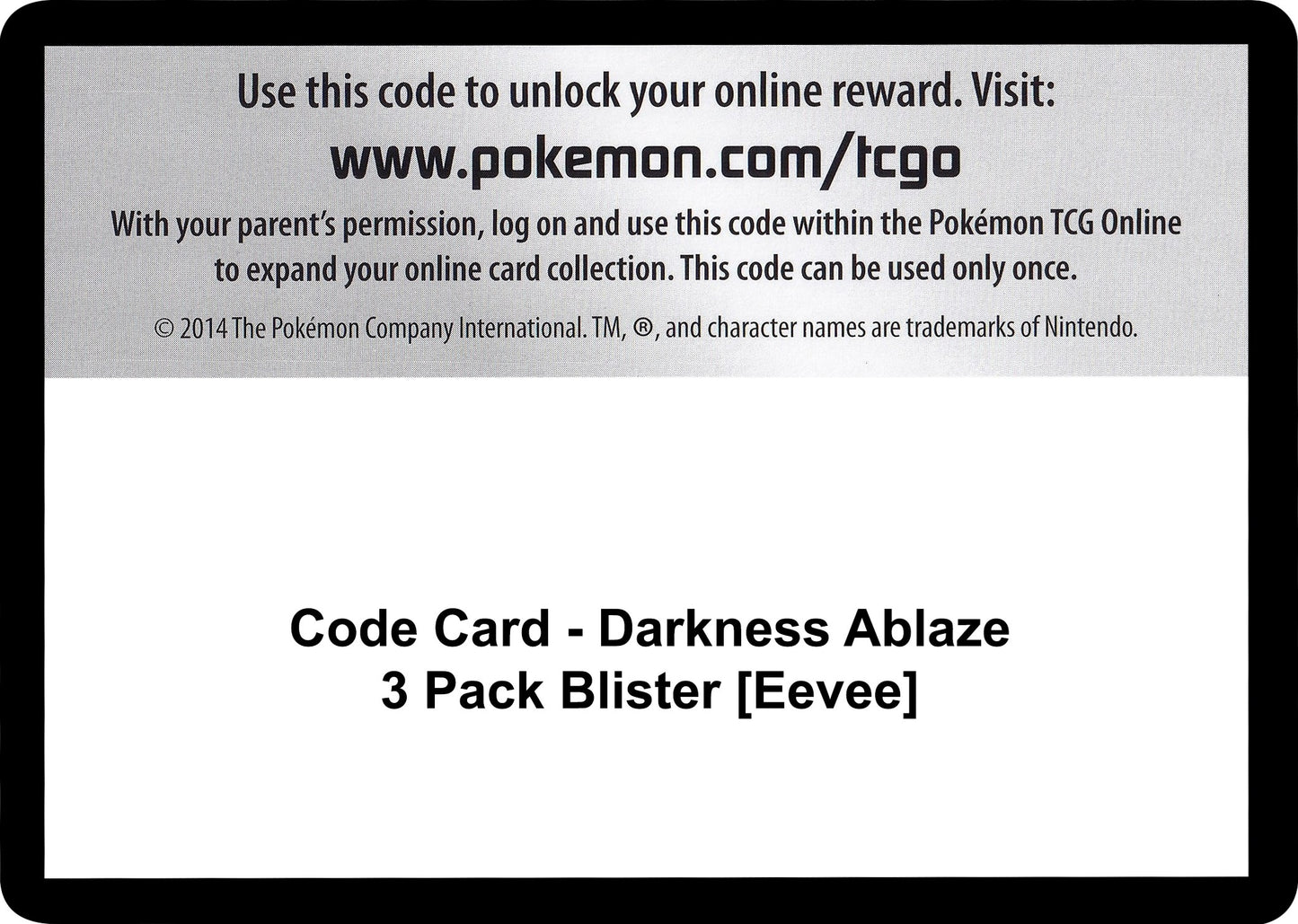 Image for Code Card - Darkness Ablaze 3 Pack Blister [Eevee] - Pokemon