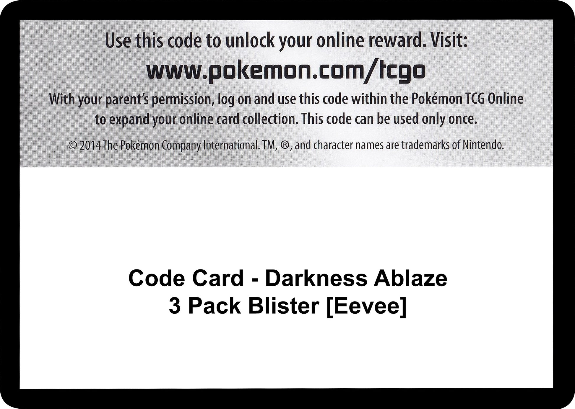 Image for Code Card - Darkness Ablaze 3 Pack Blister [Eevee] - Pokemon