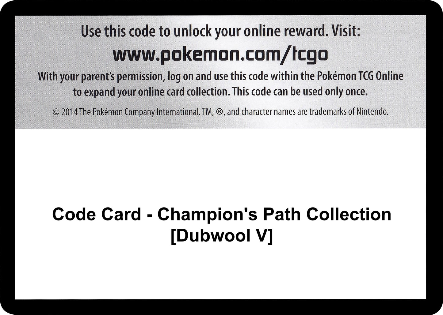 Image for Code Card - Champion's Path Collection [Dubwool V] - Pokemon