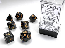 Chessex 7-Die Set - Opaque - Black/Gold