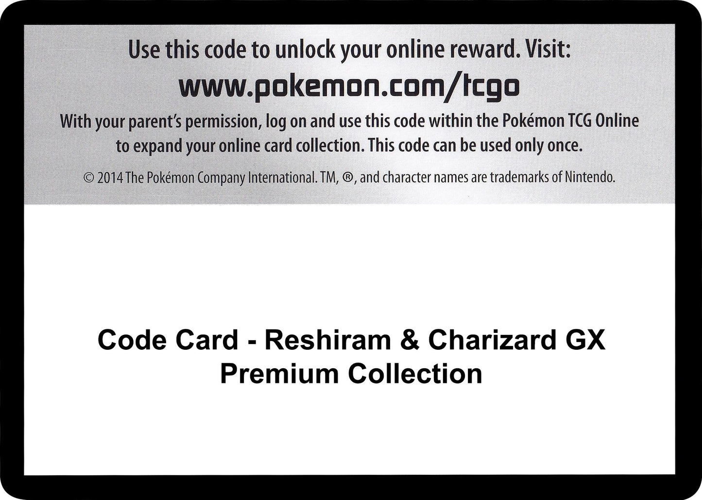Image for Code Card - Reshiram & Charizard GX Premium Collection - Pokemon