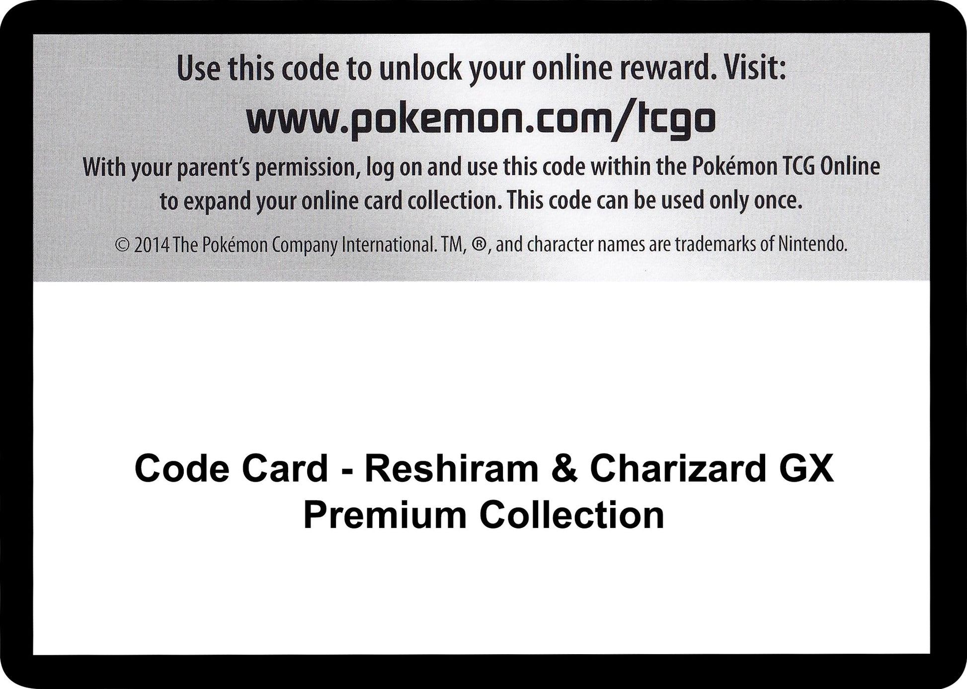 Image for Code Card - Reshiram & Charizard GX Premium Collection - Pokemon
