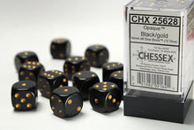 Chessex 16MM D6 Dice - Opaque - Black/Gold