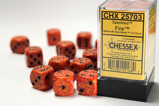 Chessex 16MM D6 Dice - Speckled - Fire