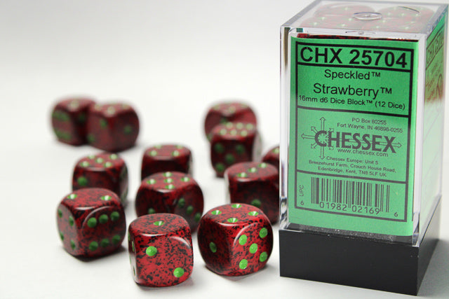 Chessex 16MM D6 Dice - Speckled - Strawberry