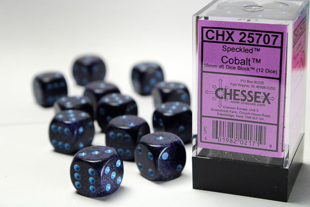 Chessex 16MM D6 Dice - Speckled - Cobalt