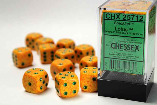 Chessex 16MM D6 Dice - Speckled - Lotus