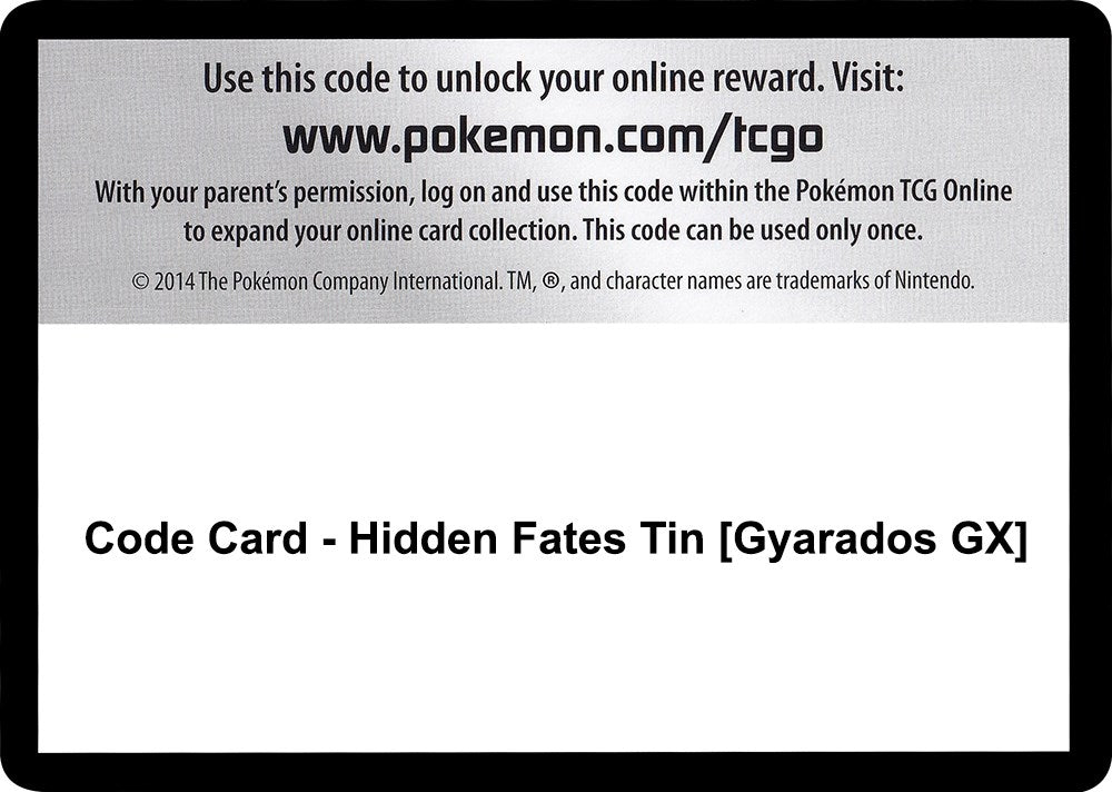 Image for Code Card - Hidden Fates Tin [Gyarados GX] - Pokemon