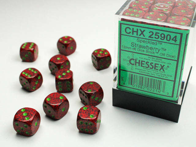 Chessex 12MM D6 Dice - Speckled - Strawberry