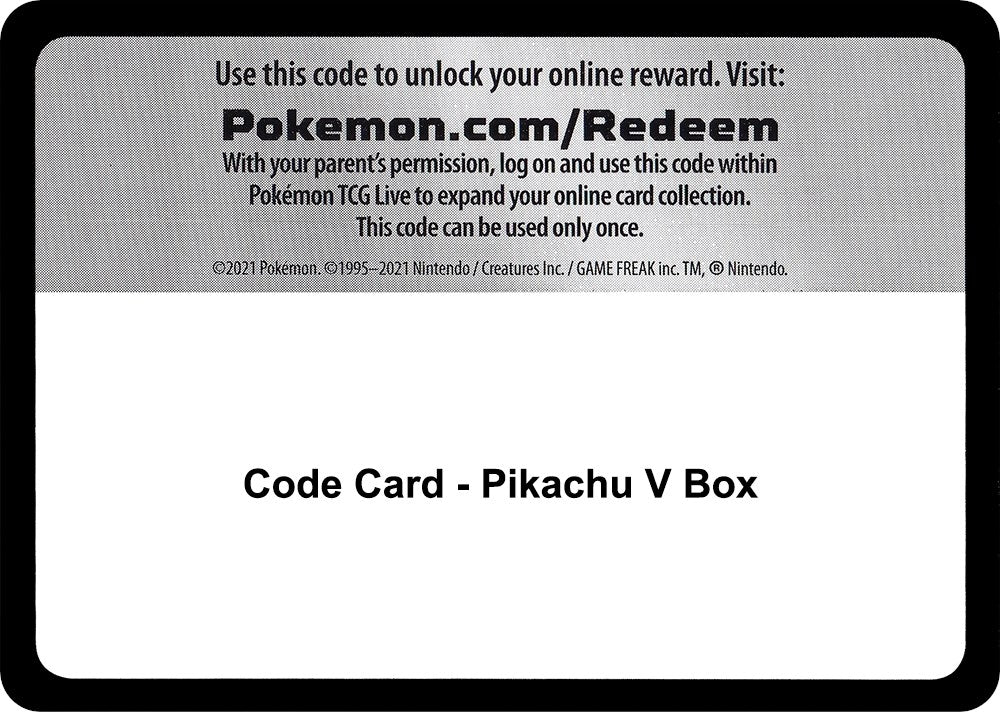 Image for Code Card - Pikachu V Box - Pokemon