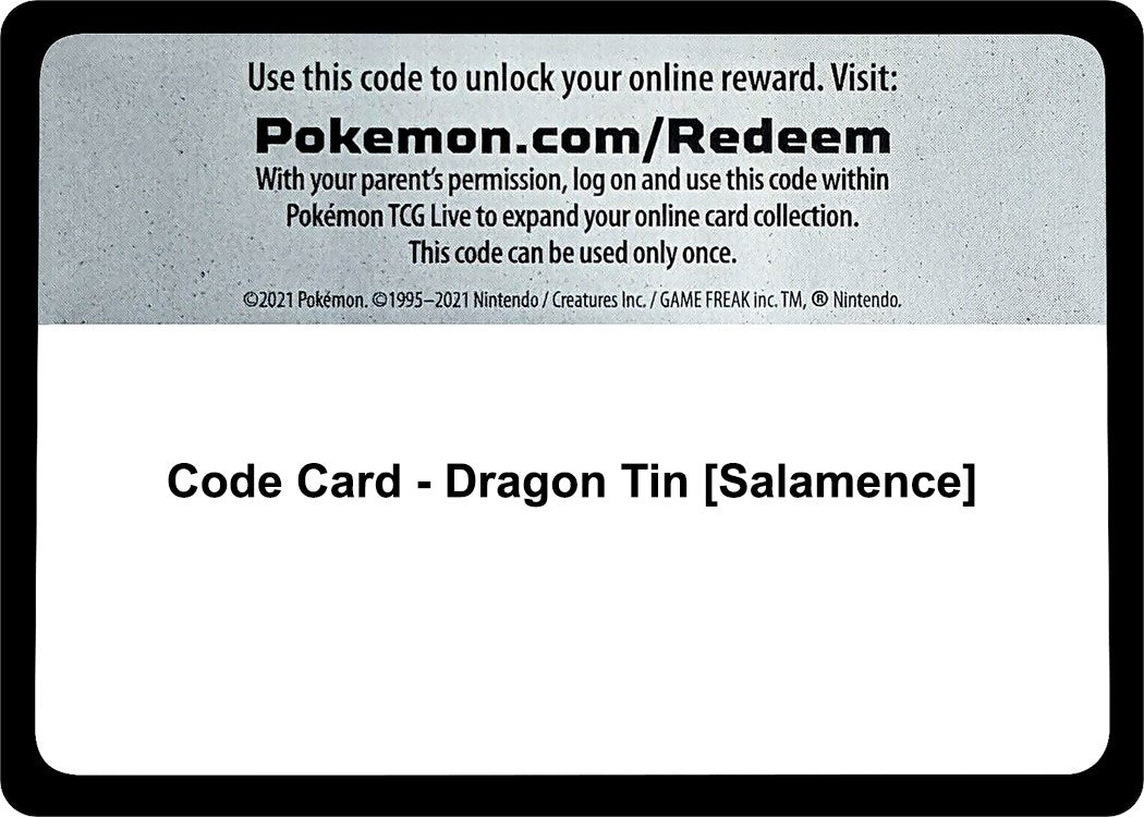 Image for Code Card - Dragon Tin [Salamence] - Pokemon