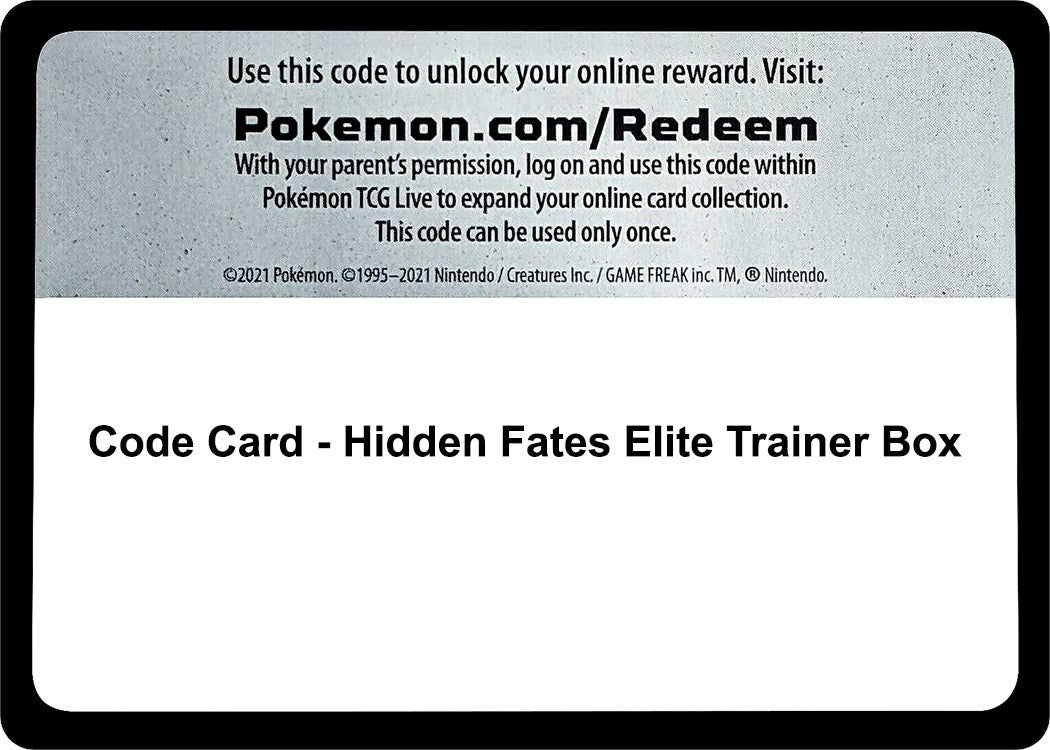 Image for Code Card - Hidden Fates Elite Trainer Box - Pokemon