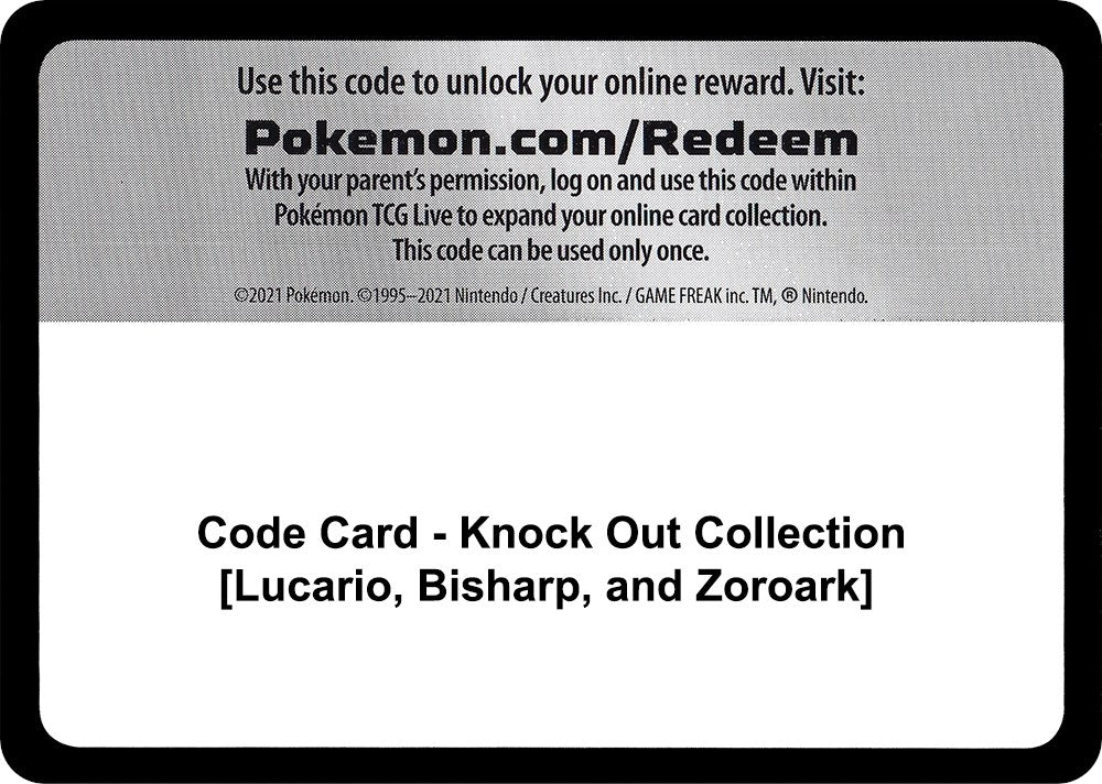 Image for Code Card - Knock Out Collection [Lucario, Bisharp, and Zoroark] - Pokemon
