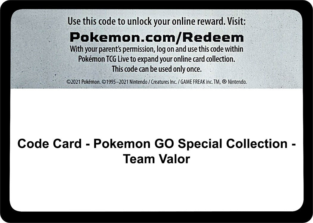 Image for Code Card - Pokemon GO Special Collection - Team Valor - Pokemon