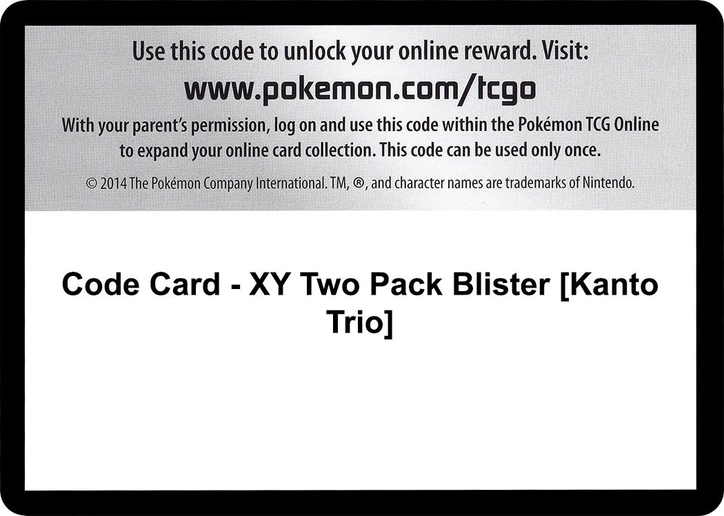 Image for Code Card - XY Two Pack Blister [Kanto Trio] - Pokemon