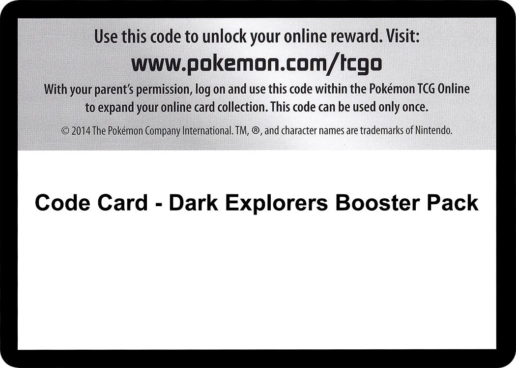 Image for Code Card - Dark Explorers Booster Pack - Pokemon