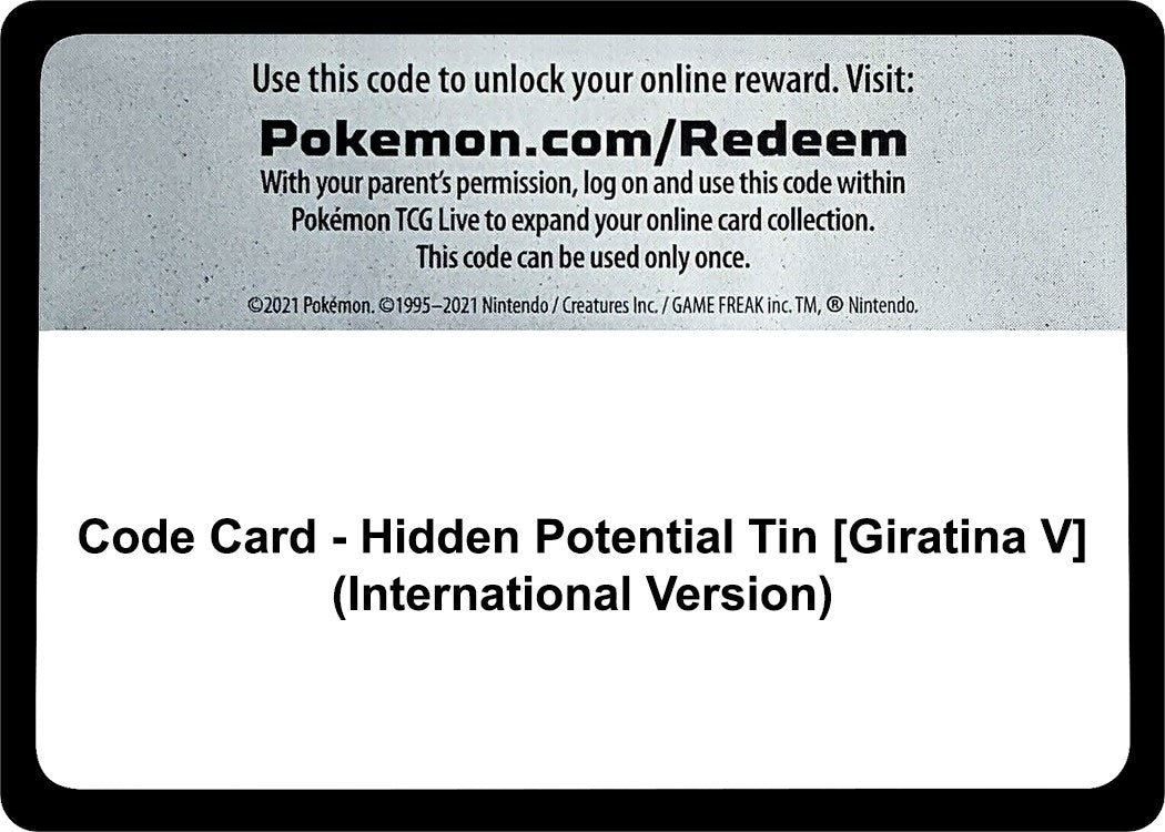 Image for Code Card - Hidden Potential Tin [Giratina V] (International Version) - Pokemon