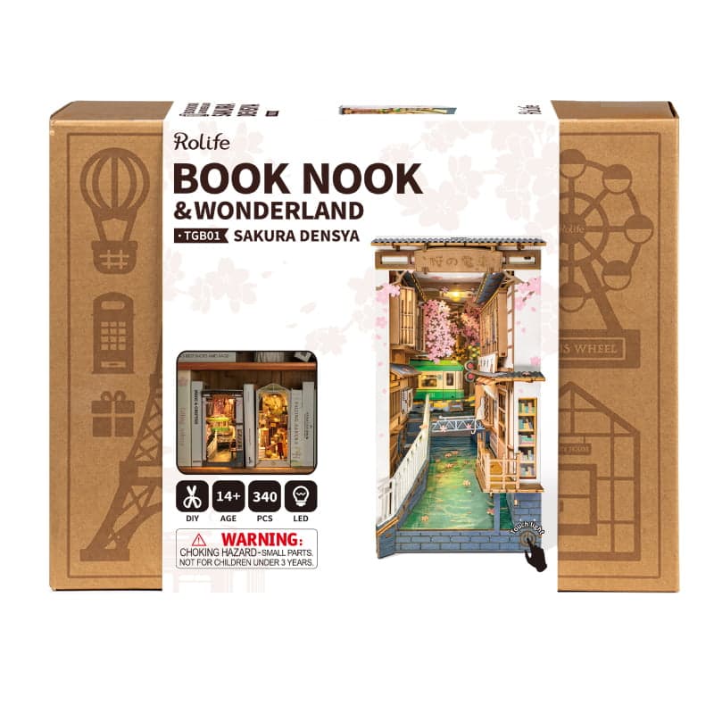 Rolife Sakura Densya Tram Book Nook Shelf Insert Kit TGB01