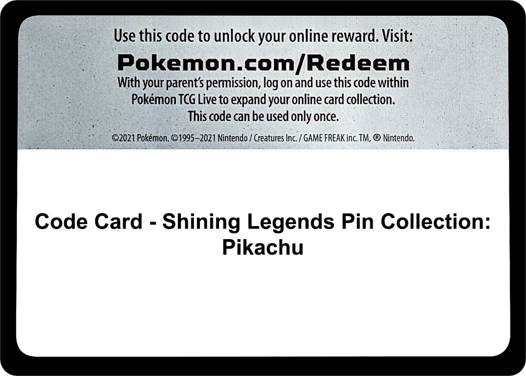 Image for Code Card - Shining Legends Pin Collection: Pikachu - Pokemon