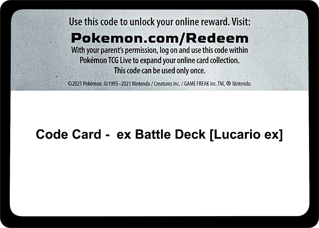 Image for Code Card - ex Battle Deck [Lucario ex] - Pokemon