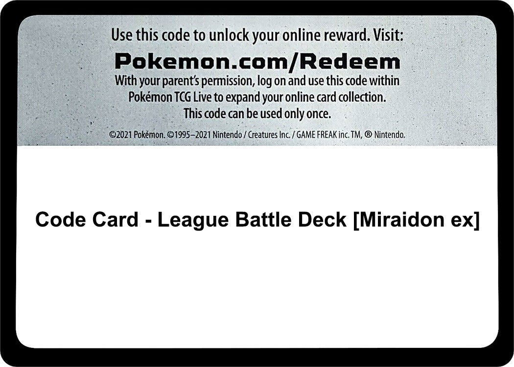 Image for Code Card - League Battle Deck [Miraidon ex] - Pokemon