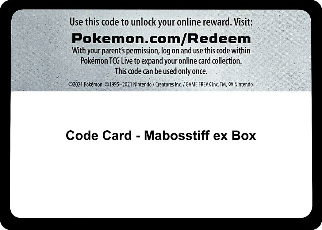 Image for Code Card - Mabosstiff ex Box - Pokemon